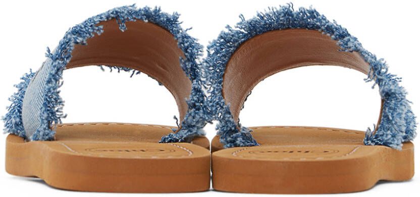 Chloé Kids Blue Fringed Sandals