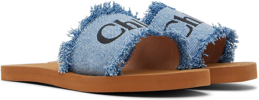 Chloé Kids Blue Fringed Sandals