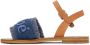 Chloé Kids Brown & Blue Denim Logo Sandals - Thumbnail 3
