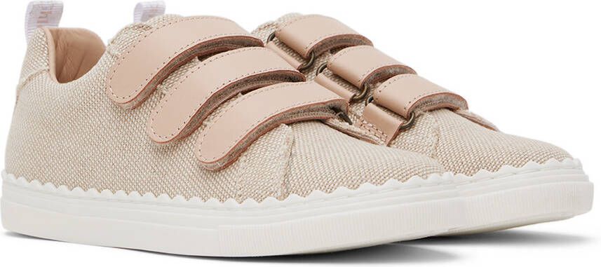 Chloé Kids Taupe Velcro Sneakers