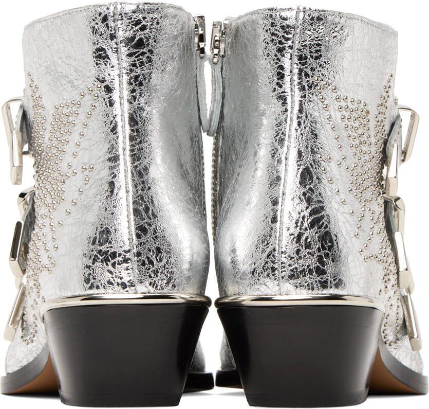 Chloé Silver Susanna Ankle Boots