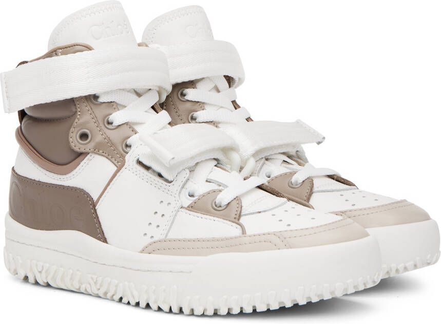 Chloé White & Beige Franckie Sneakers