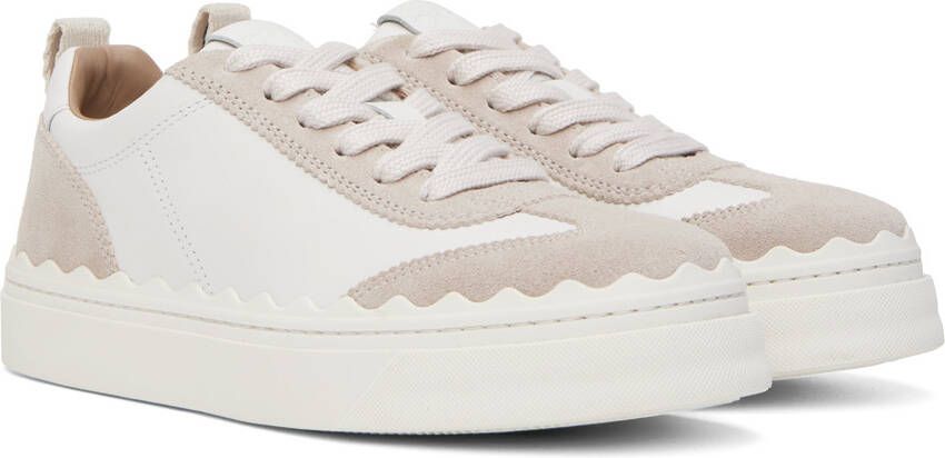 Chloé White & Beige Lauren Sneakers