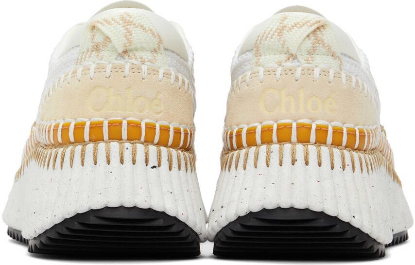 Chloé White & Pink Nama Sneakers