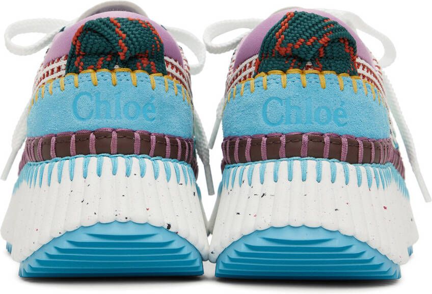 Chloé White & Purple Nama Sneakers