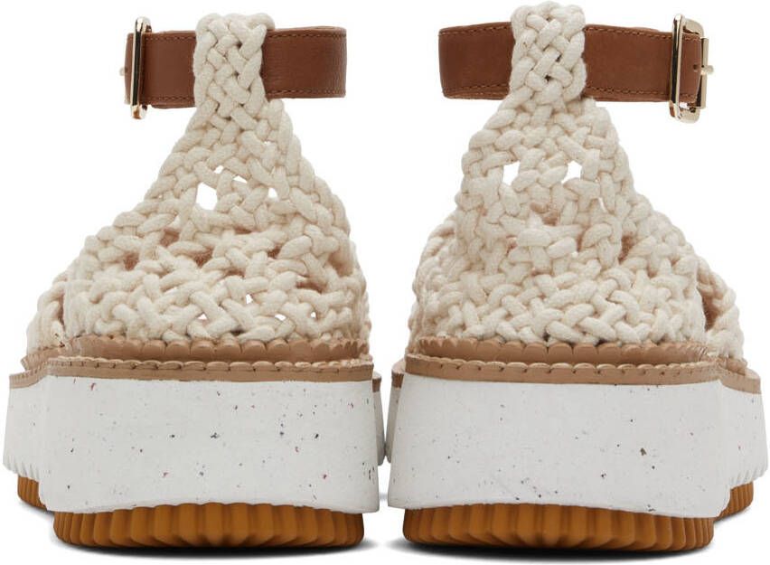 Chloé White Luccia Flat Sandals