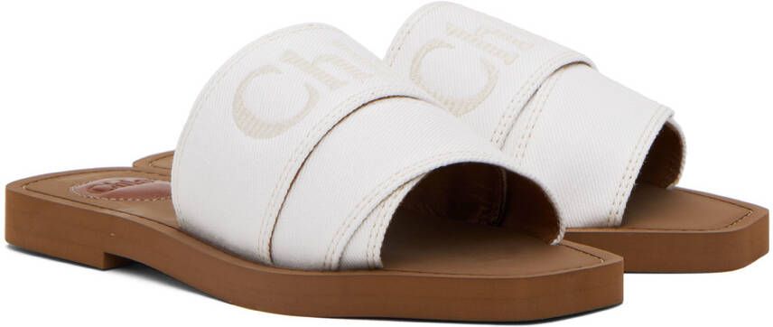 Chloé White Woody Sandals