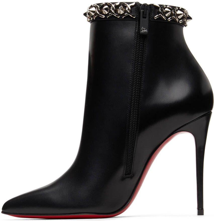 Christian Louboutin Black Booty Chain 100mm Boots