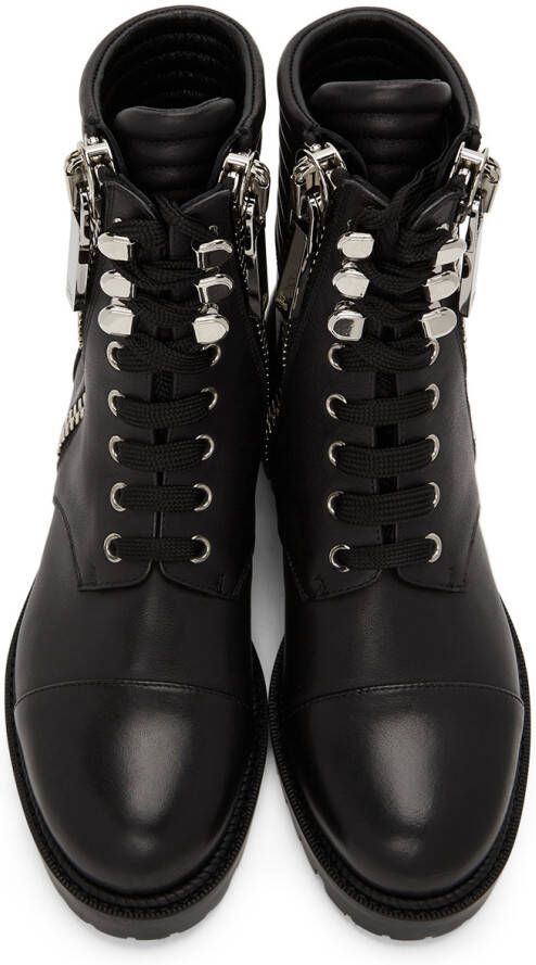 Christian Louboutin Black Leather En Hiver Ankle Boots