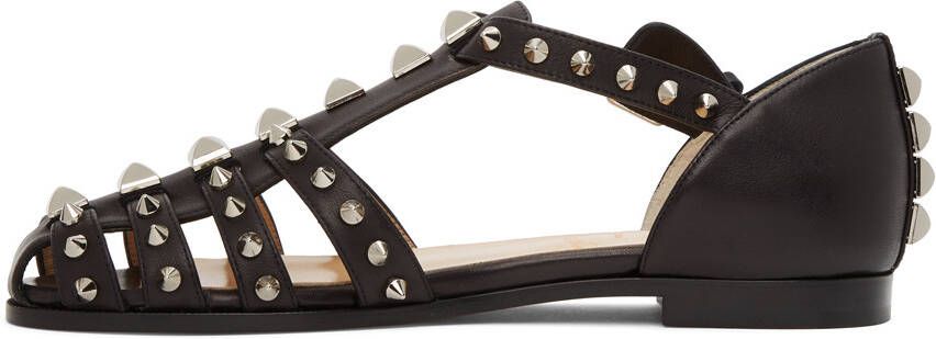 Christian Louboutin Black LoubiClou Flat Sandals