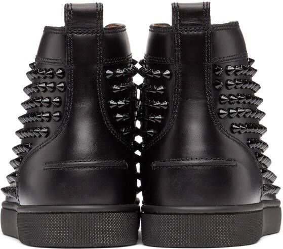 Christian Louboutin Black Louis Spikes High-Top Sneakers - Picture 2
