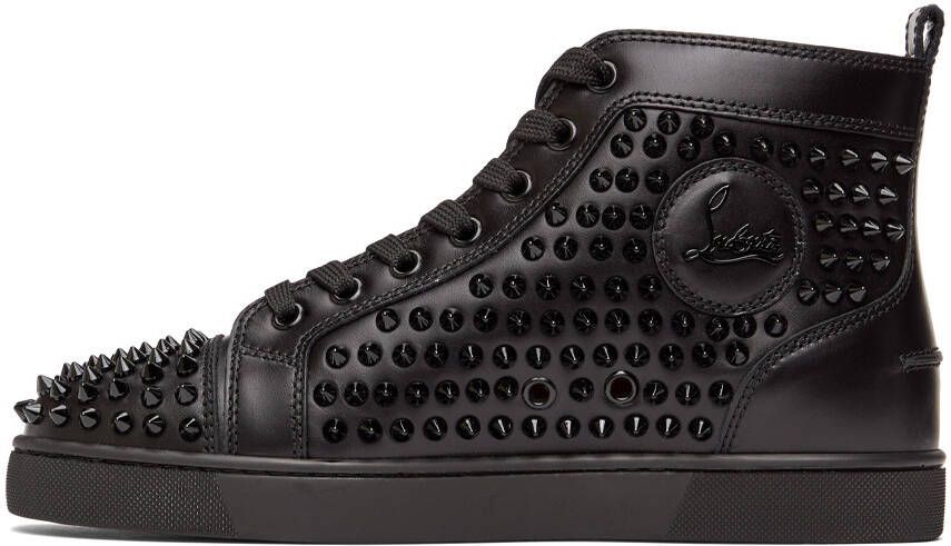 Christian Louboutin Black Louis Spikes High-Top Sneakers - Picture 3