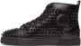 Christian Louboutin Black Louis Spikes High-Top Sneakers - Thumbnail 3