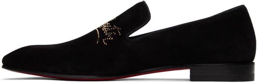 Christian Louboutin Black Navy Dandelion Strass Loafers