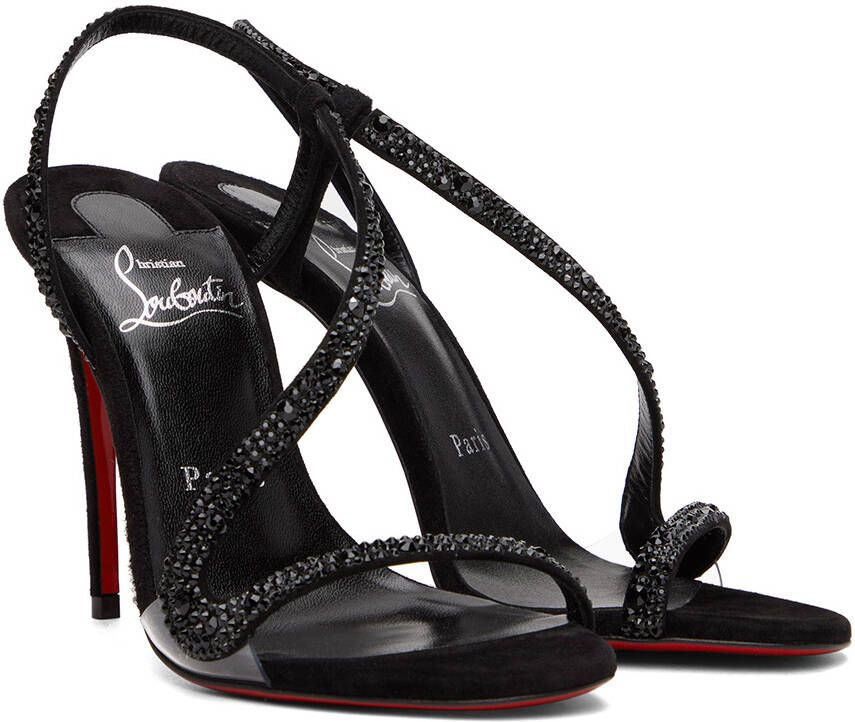 Christian Louboutin Black Rosalie Strass 100 Heeled Sandals