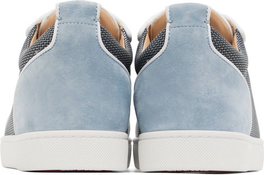 Christian Louboutin Blue & Gray Louis Junior Spikes Sneakers