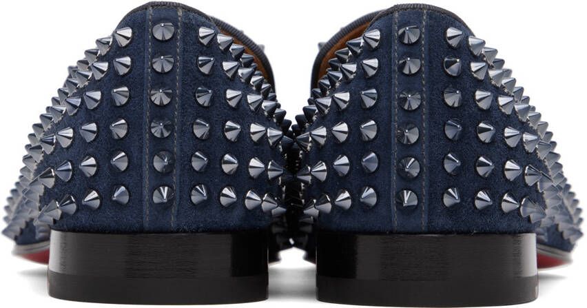 Christian Louboutin Navy Dandelion Spikes Loafers