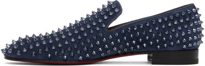 Christian Louboutin Navy Dandelion Spikes Loafers