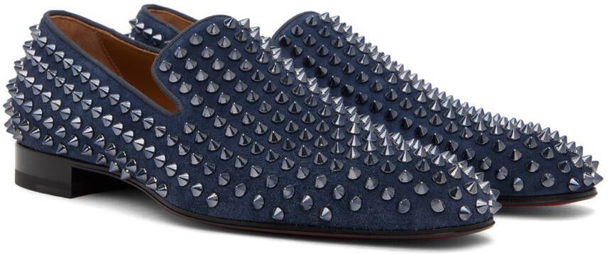 Christian Louboutin Navy Dandelion Spikes Loafers