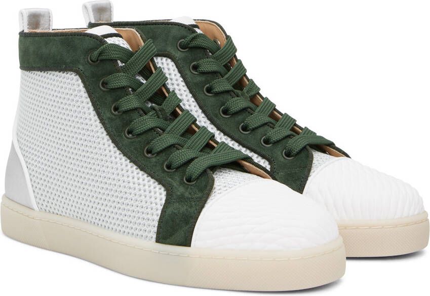 Christian Louboutin Off-White & Green Varsilouis Sneakers