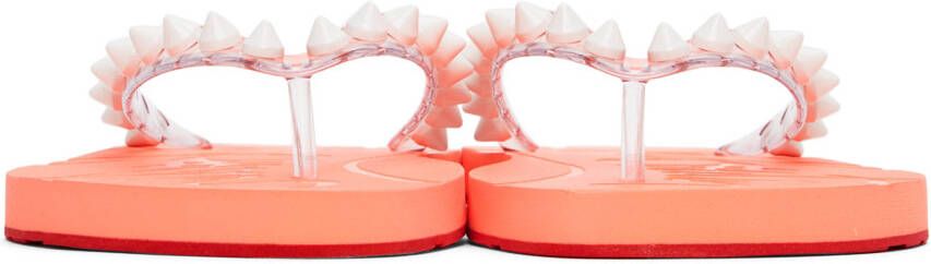 Christian Louboutin Pink Loubi Flip Spikes Donna Sandals
