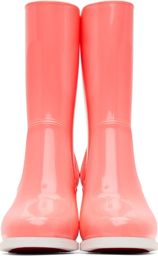 Christian Louboutin Pink PVC Loubirain 70 Boots