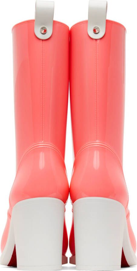 Christian Louboutin Pink PVC Loubirain 70 Boots