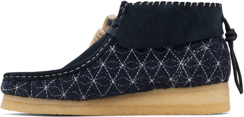 Clarks Originals Navy Wallabee Ankle Boots