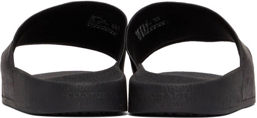 Coach 1941 Black & Grey Logo Slide Sandals