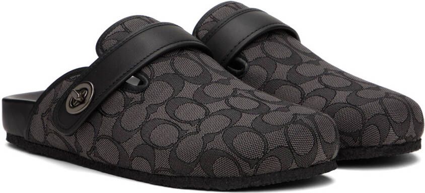 Coach 1941 Gray & Black Signature Jacquard Clogs