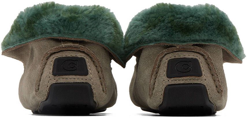 Coach 1941 Green Shearling Driver Loafers