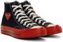 Comme des Garçons Play Off-White & Red Converse Edition PLAY Chuck 70 High-Top Sneakers - Thumbnail 4