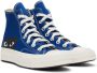 Comme des Garçons Play Blue Converse Edition Half Heart Chuck 70 High Sneakers - Thumbnail 7
