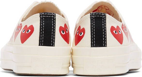 Comme des Garçons Play Off-White Converse Edition Multiple Hearts Chuck 70 Low Sneakers