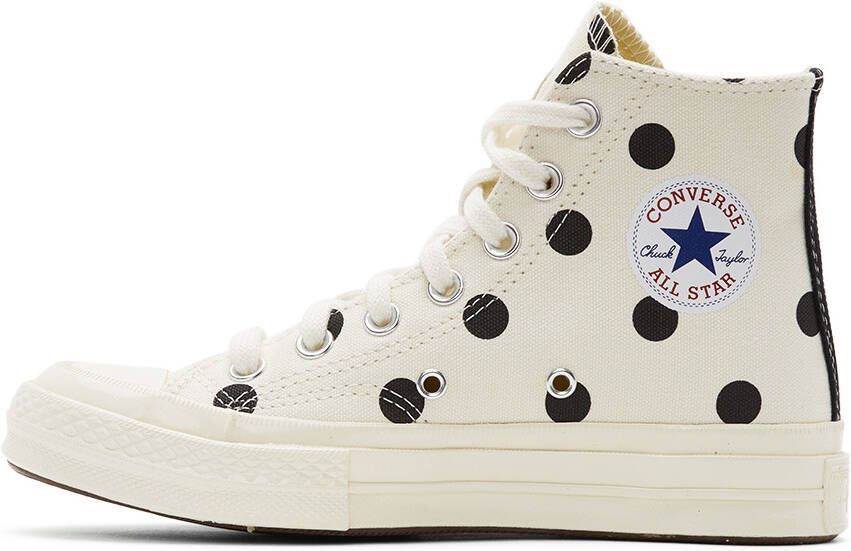Comme des Garçons Play White Converse Edition Polka Dot Heart Chuck 70 High Sneakers - Picture 3