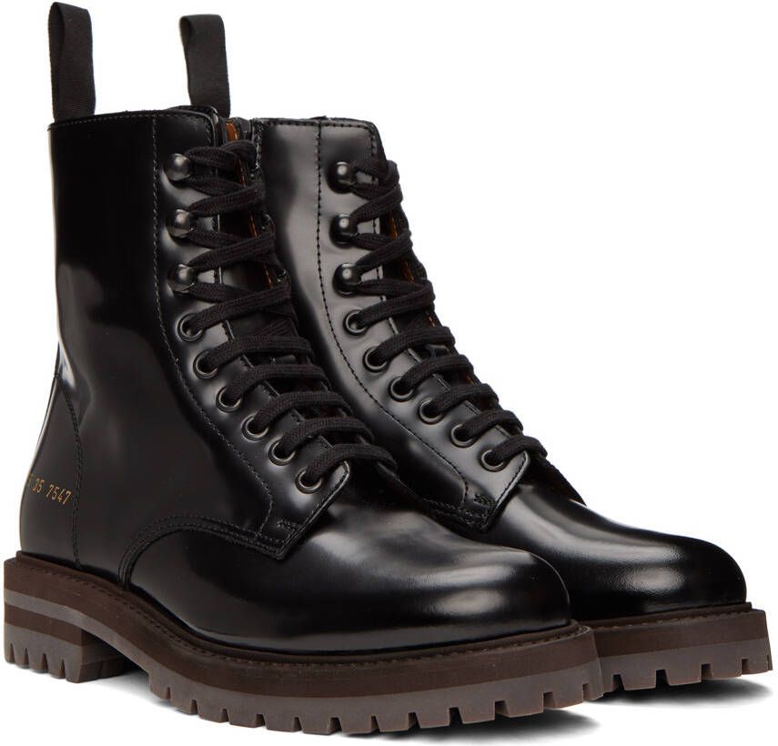 Common Projects Black Combat Ankle Boots