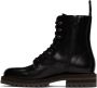 Common Projects Black Leather Combat Boots - Thumbnail 3