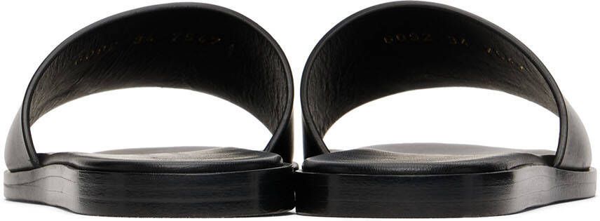 Common Projects Black Leather Slides