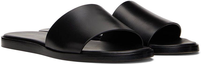 Common Projects Black Leather Slides