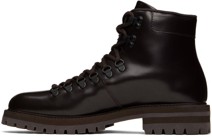 Common Projects Brown Leather Hiking Boots
