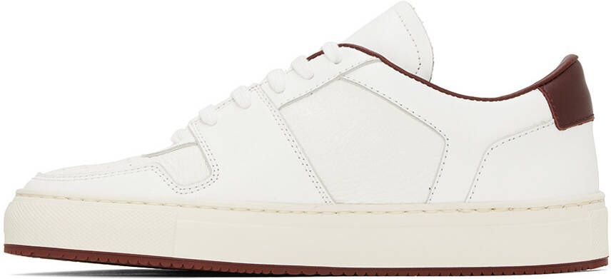 Common Projects White & Burgundy Decades Sneaker