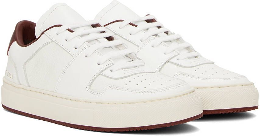 Common Projects White & Burgundy Decades Sneaker