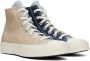 Converse Beige & Navy Chuck 70 Tri-Panel Sneakers - Thumbnail 4