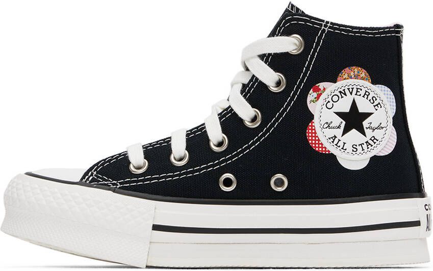 Converse Kids Black Chuck Taylor All Star Lift Patchwork Sneakers