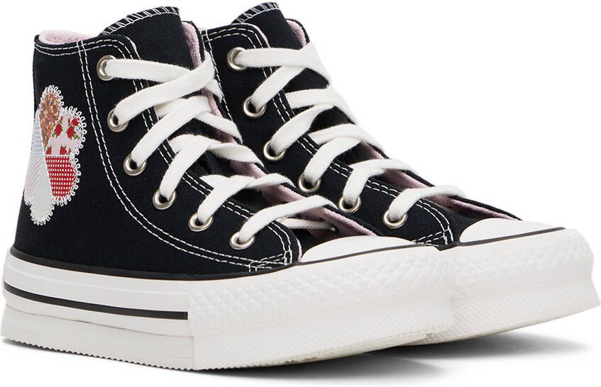 Converse Kids Black Chuck Taylor All Star Lift Patchwork Sneakers