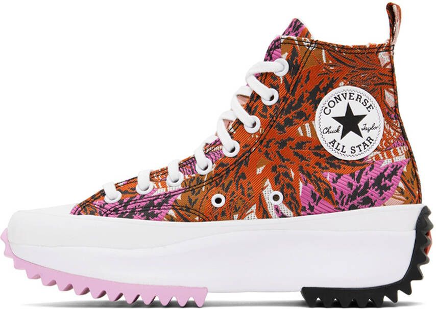 Converse Pink & Orange Run Star Hike Tropical Florals Sneakers