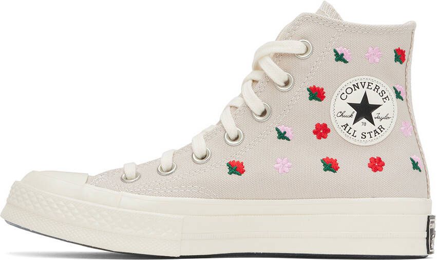 Converse Taupe Chuck 70 Floral Sneakers