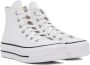 Converse White Leather Chuck Taylor All Star Lift High Sneakers - Thumbnail 4