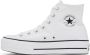 Converse White Leather Chuck Taylor All Star Platform Low Sneakers - Thumbnail 9