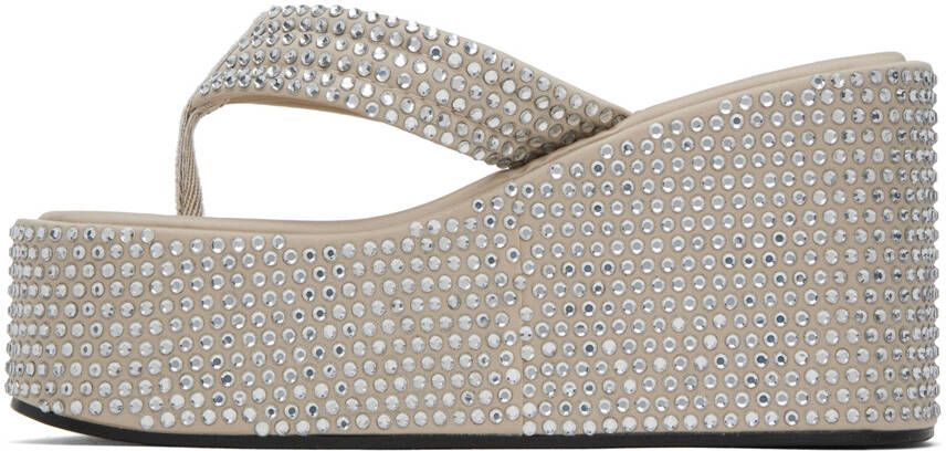 Coperni Beige Crystal Embellished Sandals